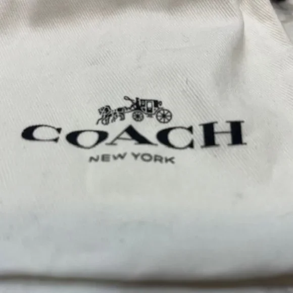 COACH Designer Mini Jewelry Cotton Drawstring Bag White 4.5"x5" - Picture 4 of 6